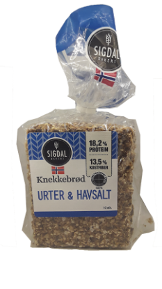 Sigdal Knekkebrød Urter & Havsalt 220g
