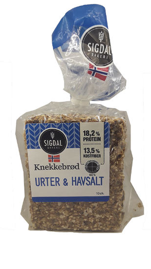 Sigdal Knekkebrød Urter & Havsalt 220g