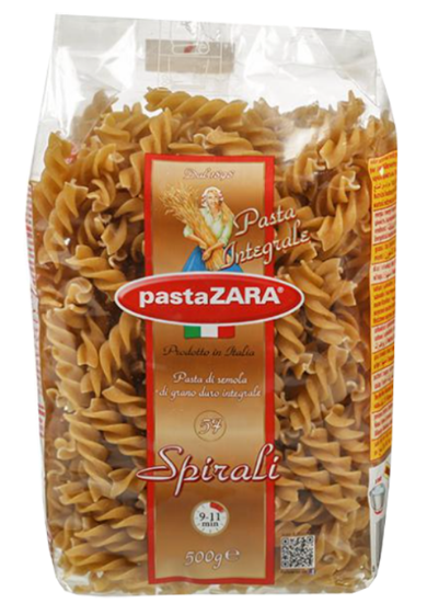 PastaZara Fullkorn Spirali 500g