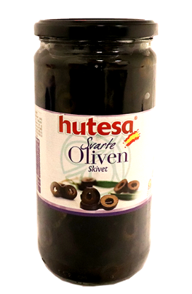 Oliven Svart Skivet 690g Hutesa