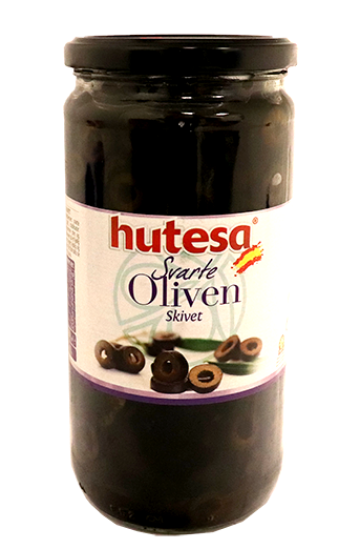 Oliven Svart Skivet 690g Hutesa