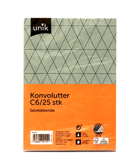 Konvolutter C6 25 stk