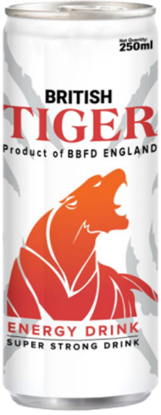 British Tiger Bringebærsmak 250ml