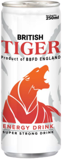 British Tiger Bringebærsmak 250ml