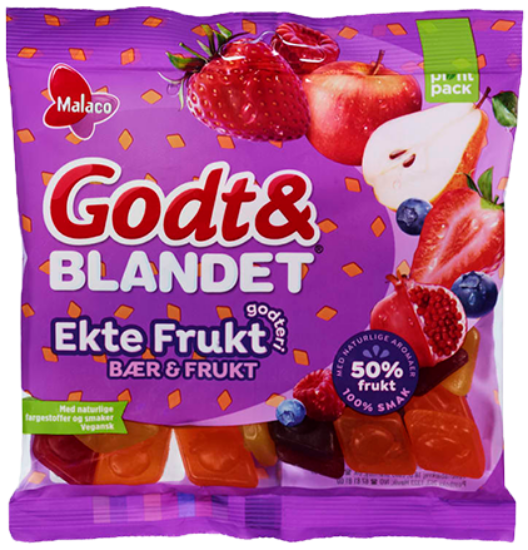 Godt & Blandet Bær Og Frukt 140g