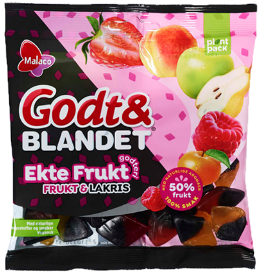 Godt & Blandet Frukt Og Lakris 140g