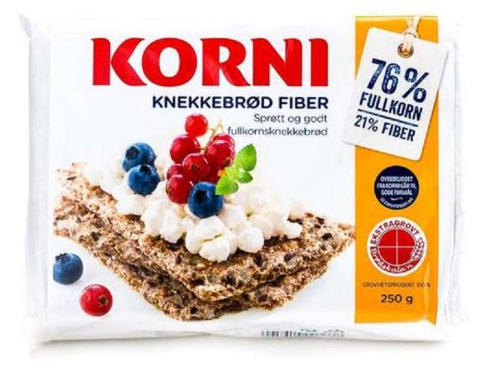Korni Knekkebrød m Fiber 250g