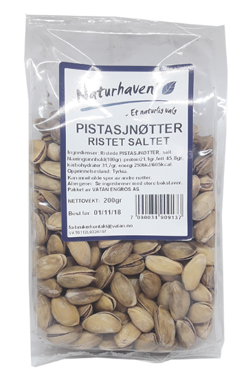 Pistasjnøtter Ristet Saltet 200gr