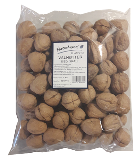 Valnøtter m/skall 1 kg Naturhaven