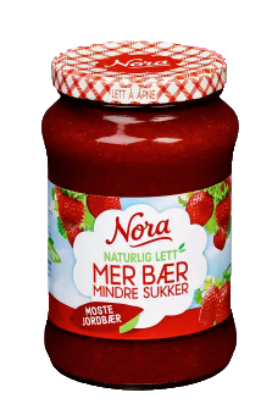 Nora Jordbærsyltetøy Naturlig Lett 530g