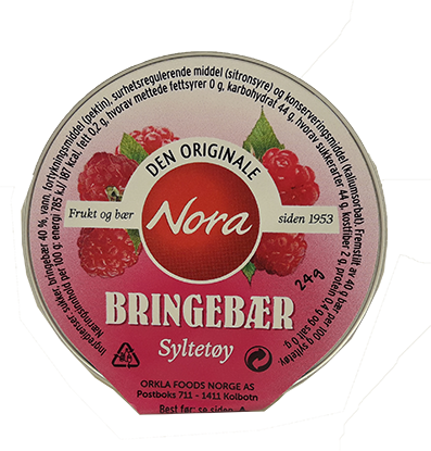 Nora Bringebærsyltetøy 24g