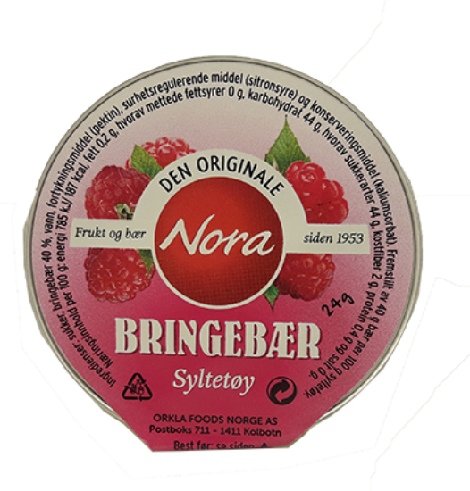 Nora Bringebærsyltetøy 24g