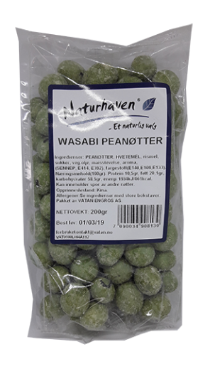 Wasabi Peanøtter Naturhaven 200 gr