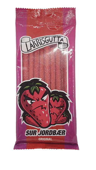 Lakrisgutta Sur Jordbær 100g