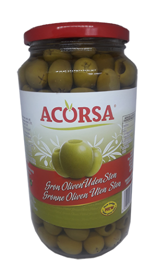 Acorsa Grønn Oliven Uten Sten 880 gr