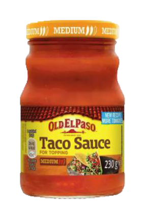 Taco Sauce Medium 230g, Old El Paso