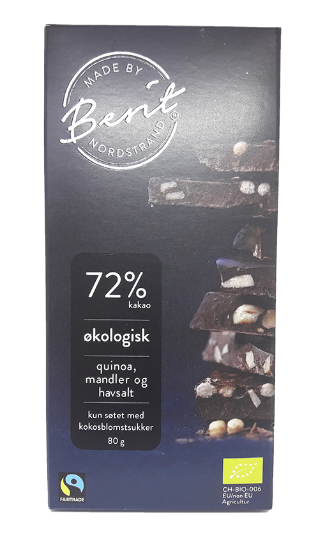 72 Sjokolade 80g Økologisk  Berit Nordstrand