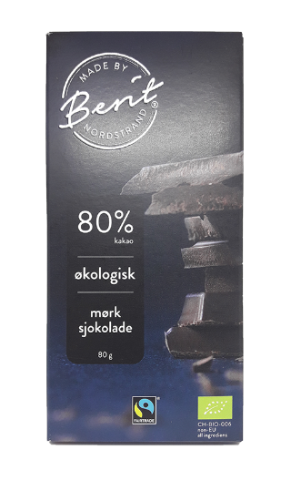 80 Mørk Sjokolade Økologisk Berit Nordstrand 80g