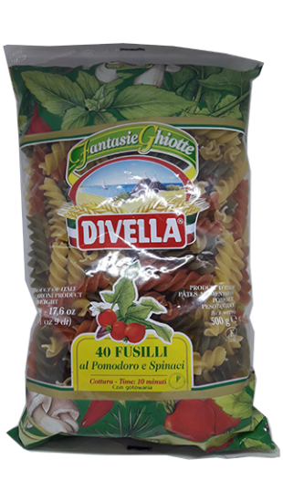 Divella Fusilli Pasta Tomat/Spinat 500g