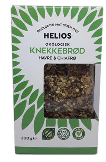 Helios Knekkebrød Øko. m/ Havre & Chiafrø 200g