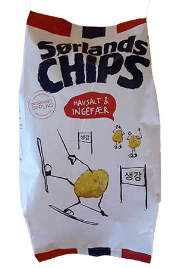 Sørlands Chips Havsalt & Ingefær 180g