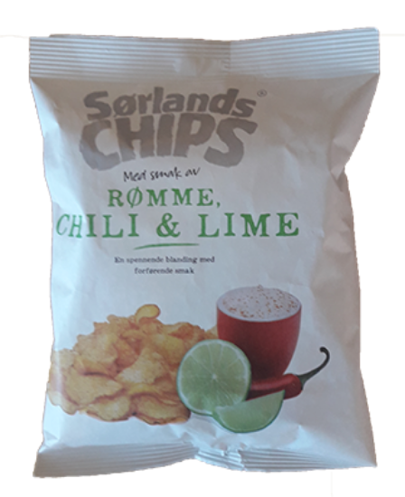 Sørlands Chips Romme, Chili & Lime 150g