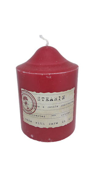 Unik Rødt Kubbelys 7x10cm