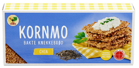 Kornmo Bakte Knekkebrød Chia 200g