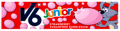 V6 Junior Bubblecious Strawberry 22g