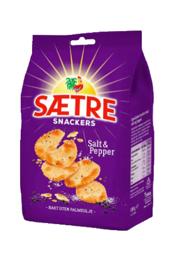 Sætre Snackers Salt & Pepper 120g