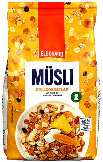 Müsli Fullkornsflak 600g Eldorado
