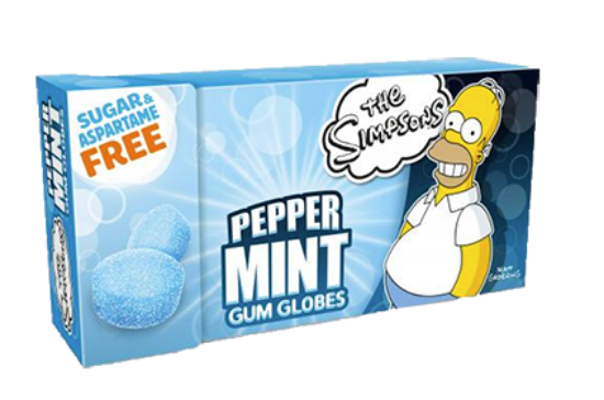 The Simpsons Tyggis Peppermint 19g