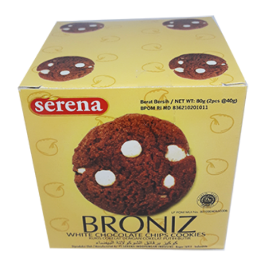 Broniz White Chocolate Cookies 80g