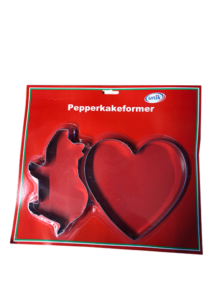 Pepperkakeform Hjerte/Gris Unik