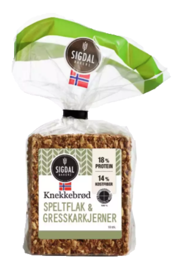 Knekkebrød Speltflak&Gresskarkjerner