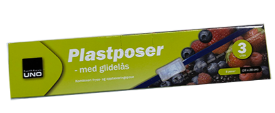 Plastpose 3l m/Glidelås 8stk