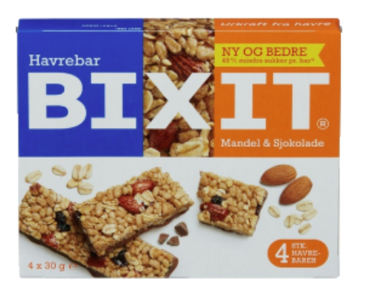 Bixit Havrebar Mandel&Sjokolade 120g