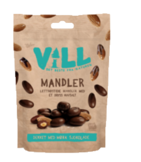 Vill Mørk Sjokolade Mandler 120g