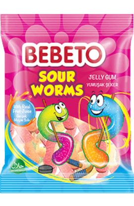 Bebeto Sour Worms 80g