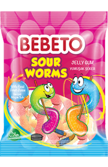 Bebeto Sour Worms 80g