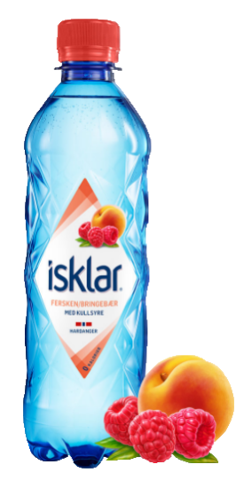 Isklar Fersken/Bringebær M/Kullsyre 460ml