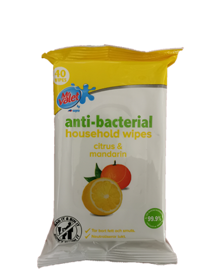 Anti-Bacterial Citrus&Mandarin 40Wipes