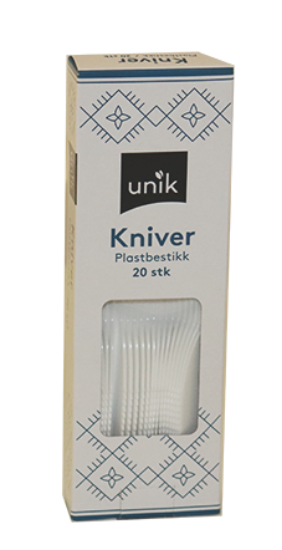Plastbestikk Kniver 20stk