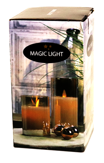 Glasslykt LED 7,5x15cm Gull