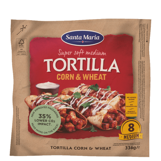 Tortilla Corn&Wheat 8 Medium 336g