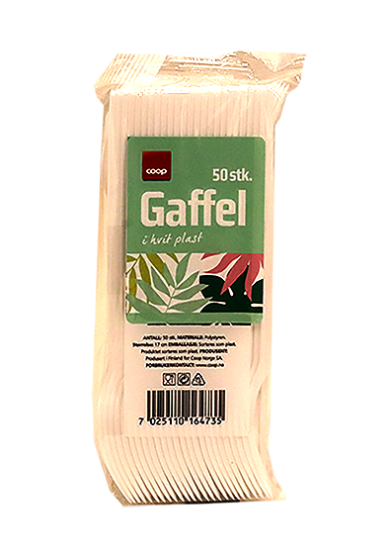 Gaffel Plast Hvit 50stk