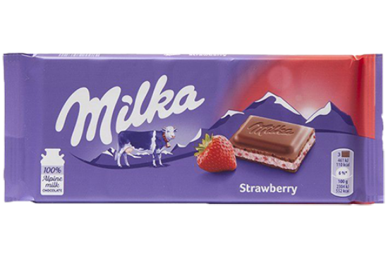 Milka Jordbær/Yoghurt 100g
