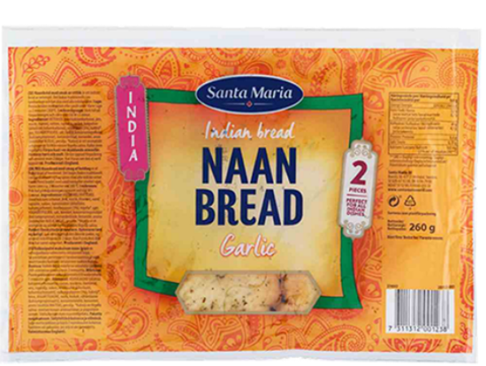 Naan Bread Garlic 260g