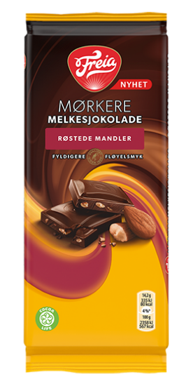Mørkere Melkesjokolade Røstede Mandler 85g