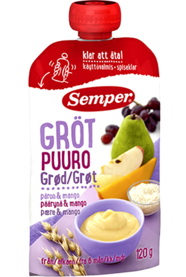 Semper Barnegrøt Pære&Mango 120g